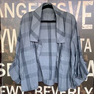Grey Plaid Dress Jacket